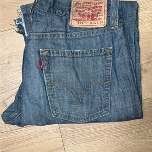 Mens Levi's 514 Straight Blue Jeans (32/34)